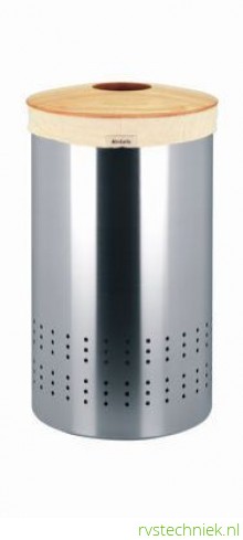 Brabantia wasbox 50 liter brilliant steel/woodline