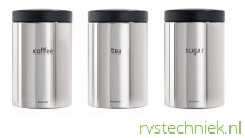 Brabantia 3 voorraadbussen, brilliant steel-zwart